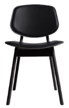 Billede af Ro Collection Pandora Spisebordsstol Sæde- og rygpolstret SH: 44,4 cm - Black Lacquered Oak/Standard Black