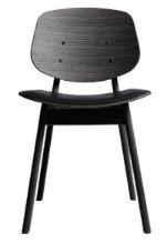 Billede af Ro Collection Pandora Spisebordsstol Sædepolstret SH: 44,4 cm - Black Lacquered Oak/Standard Black