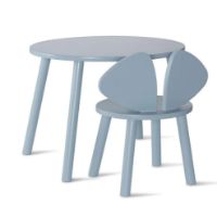Billede af Nofred Mouse Chair and Table Set - Lyseblå/Birkefinér