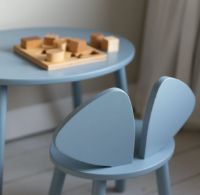 Billede af Nofred Mouse Chair and Table Set - Lyseblå/Birkefinér