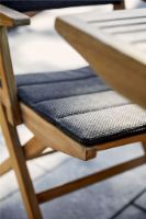 Billede af Cane-line Outdoor Flip Klapbord + Flip Foldestole inkl. Sæde- og Ryghynde Havemøbelsæt - Teak/Dark Grey