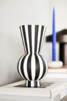 Billede af OYOY Toppu Vase Rund H: 28 cm - White/Black