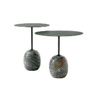 Billede af &Tradition Lato Coffee Table LN9 Ø: 50 cm - Deep Green Steel/Verde Alpi Marble 