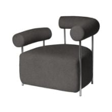 Billede af Kristina Dam Studio Solitude Lounge Chair H: 73 cm - Dark Grey/Rustfrit Stål 