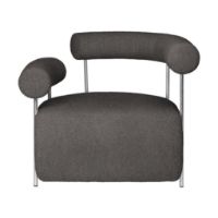 Billede af Kristina Dam Studio Solitude Lounge Chair H: 73 cm - Dark Grey/Rustfrit Stål 