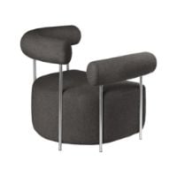 Billede af Kristina Dam Studio Solitude Lounge Chair H: 73 cm - Dark Grey/Rustfrit Stål 