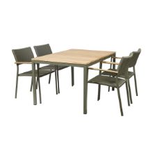 Billede af Mandalay Toscana Havebord L: 132 cm og 4 Siena Havestole - Olivengrøn