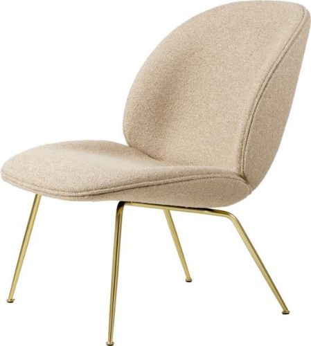 GUBI Beetle Lounge Chair - Antique Brass Base / Around Bouclé