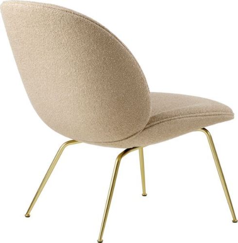 GUBI Beetle Lounge Chair - Antique Brass Base / Around Bouclé