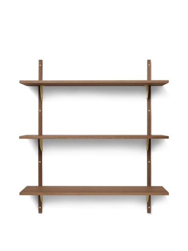 Ferm Living Sector Shelf Triple Wide 87x102 cm - Smoked Oak/Brass 