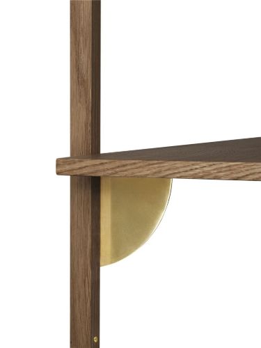 Ferm Living Sector Shelf Triple Wide 87x102 cm - Smoked Oak/Brass 