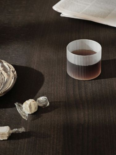 Ferm Living Ripple Low Glasses Set of 4 H: 6,1 cm - Frosted Glass