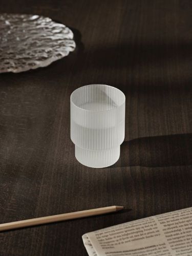 Ferm Living Ripple Glass Set of 4 Ø: 7 cm - Frosted Glass