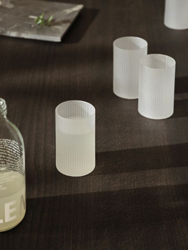 Ferm Living Ripple Lid H: 9 cm - Frosted Glass