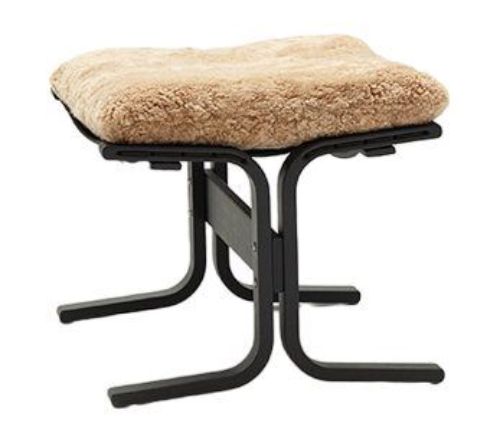 LK Hjelle Siesta Ovis Fodskammel - Black/Sheepskin Maple