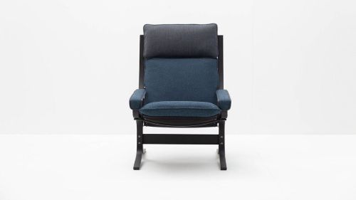 LK Hjelle Siesta Trio Lænestol Høj Med Armlæn - Black/Trio Dark Blue