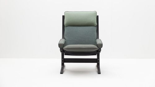 LK Hjelle Siesta Trio Lænestol Høj Med Armlæn - Black/Trio Evergreen