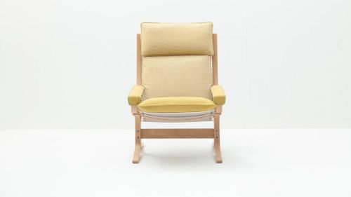 LK Hjelle Siesta Trio Lænestol Høj Med Armlæn - Nature/Trio Yellow