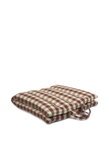 Ferm Living Bothy Check Folding Mat 70x100 cm - Cinnamon/Grey Green