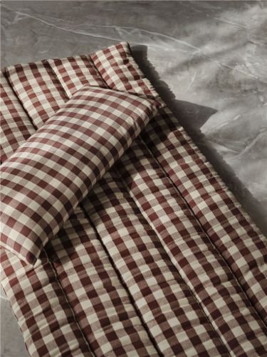 Ferm Living Bothy Check Cushion 32x72 cm - Cinnamon/Grey Green