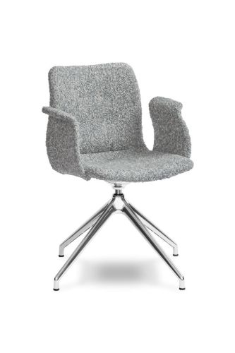 Bent Hansen Primum Dynamic Armchair m. Drejestel - Polished Aluminium/Fluffy JA2096-050