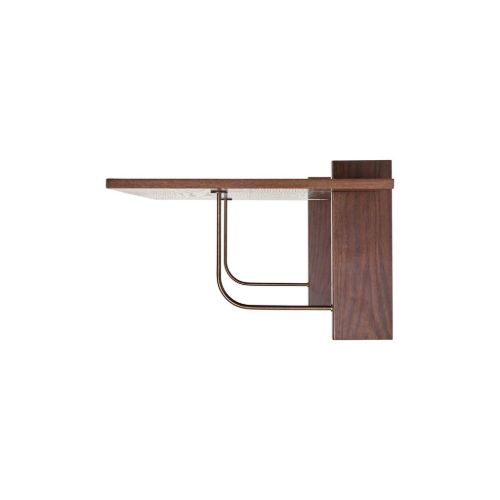 Audo Corbel Wall Desk B: 100 cm - Dark Stained Oak/Bronzed Brass