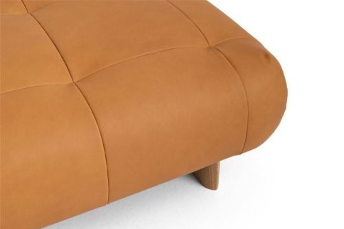 HAY Quilton Lift Ottoman 105x105 cm - Lacquered Oak/Sense Cognac
