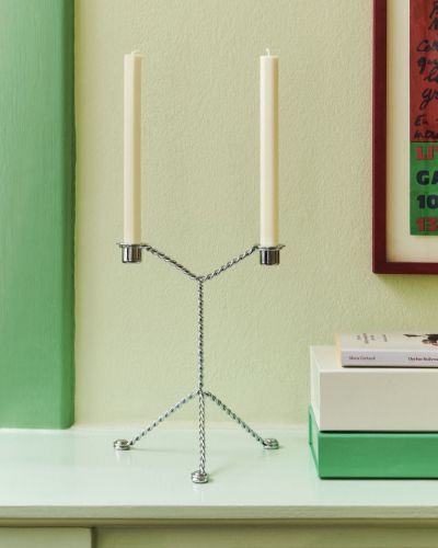 HAY Wire Candleholder H: 25 cm - Mirror