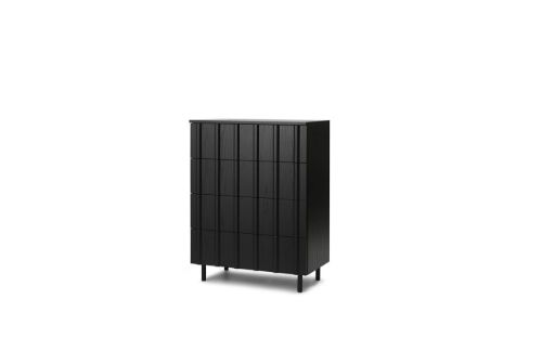 Normann Copenhagen Rib Kommode m. 4 skuffer H: 104,6 cm - Varm Sort