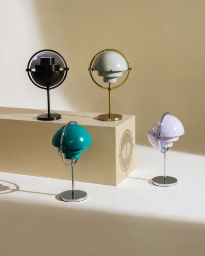 GUBI Multi-Lite Portable Lampe H: 30 cm - Chrome/Pale Lilac