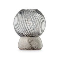 Billede af Design By Us Twist Of Marble Lysestage Ø: 11 cm - Silver/Smoke