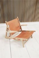 Billede af Fredericia Furniture 2229 Jagtstolen af Børge Mogensen SH: 28 cm - Naturfarvet Læder/Olieret Eg
