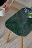 Billede af Umage Paff Table Tall H: 43 cm - Oak/Green Marble