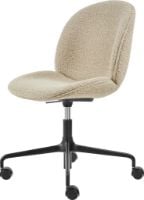 Billede af GUBI Beetle Meeting Chair 4-Star w. Castors - Black/Beige Karakorum Dedar 