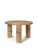 Billede af Ferm Living Post Coffee Table Small Ø: 65 cm - Natural/Burl Veneer