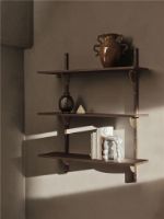 Billede af Ferm Living Sector Shelf Triple Wide 87x102 cm - Smoked Oak/Brass