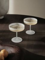 Billede af Ferm Living Ripple Champagne Saucer Set of 2 Ø: 10,5 cm - Frosted Glass
