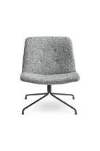 Billede af Bent Hansen Primum Loungestol  - Fluffy/Sort Metal m. Drejestel