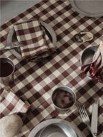 Billede af Ferm Living Bothy Check Table Cloth 150x240 cm - Cinnamon/Grey Green