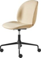 Billede af GUBI Beetle Meeting Chair 4-Star w. Castors - Black/Beige Sunday Dedar/Oak Veneer