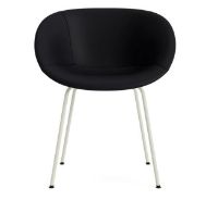 Billede af Normann Copenhagen Mat Armstol Fuldpolstret - Cream Stål/Sort Ultra Læder