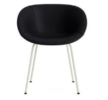 Billede af Normann Copenhagen Mat Armstol Fuldpolstret - Cream Stål/Sort Ultra Læder