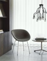 Billede af Normann Copenhagen Mat Armstol Fuldpolstret - Cream Stål/Sort Ultra Læder