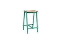 Billede af HAY Taburete 8 Bar Stool Low - Soft Jade Powder Coated Base/Lacquered Oak Veneer FORUDBESTIL: MIDT DECEMBER 2024