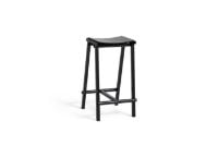 Billede af HAY Taburete 8 Bar Stool Low - Black Powder Coated Base/Black Lacquered Oak Veneer