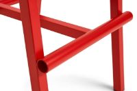 Billede af HAY Taburete 8 Bar Stool High - Signal Red Powder Coated Base/Lacquered Oak Veneer