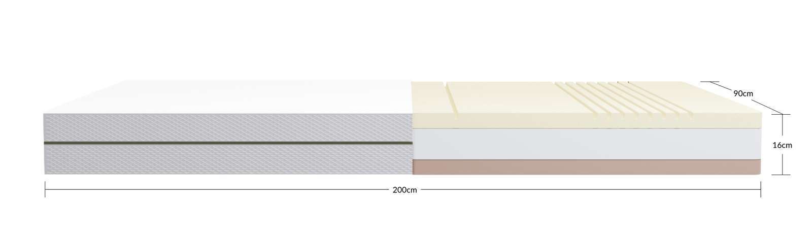 Billede af Flexa Latexmadras med Bomuldsbetræk 90x200x16 cm - Hvid