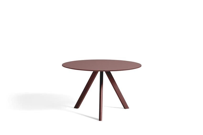 Billede af HAY CPH 20 2.0 Round Table Ø: 120 cm - Bordeaux Lacquered Solid Oak/Bordeaux Linoleum