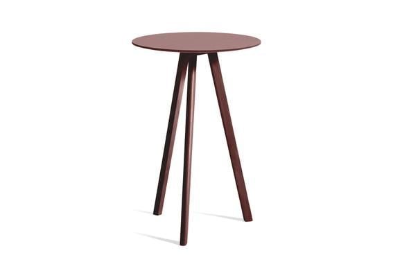 Billede af HAY CPH 20 2.0 High Table Ø: 70 cm - Bordeaux Lacquered Oak/Bordeaux Linoleum