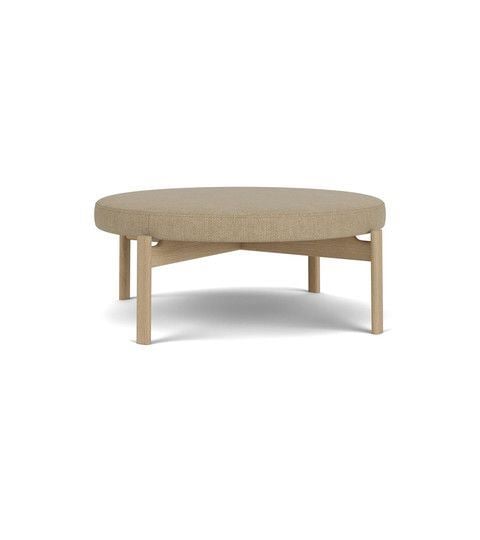 Billede af Audo Copenhagen Passage Pouf Ø: 98,5 cm - Natural Oak/Bouclé 02 Beige